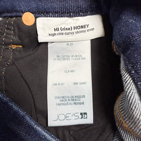Joe’s Jeans - Honey High-Rise Curvy Skinny Crop - Sz 23 - Picture 5 of 9